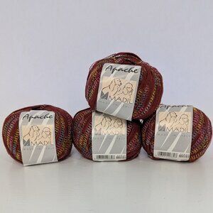 New - Lot of 10 Cakes of Madil Apache Novelty Yarn Color 809